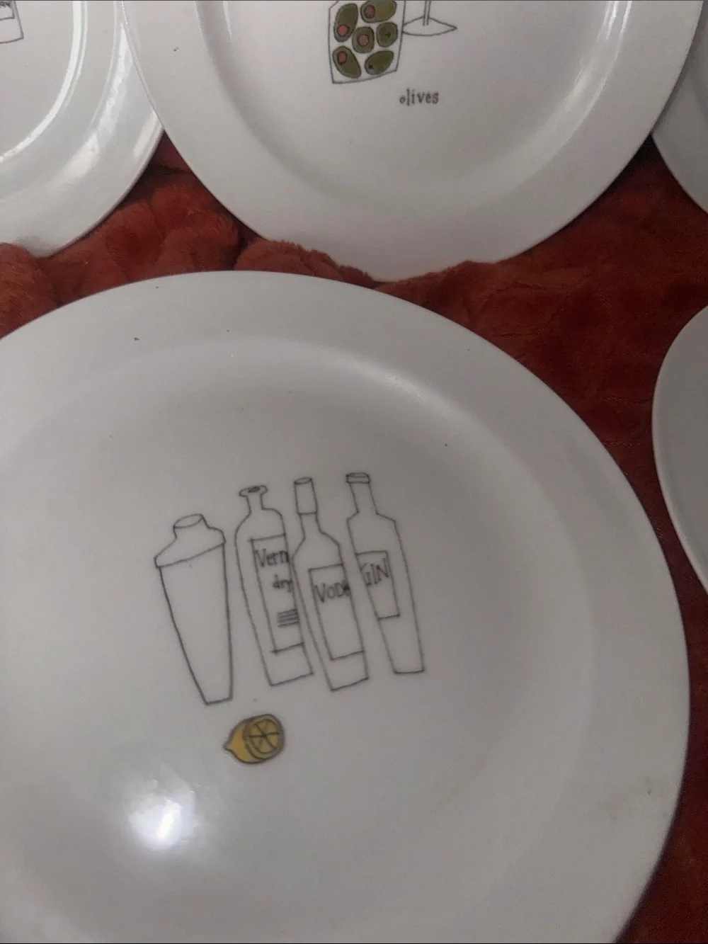 Signature Housewares Ursula Dodge Martini Cocktail Appetizer Salad Plates Set of
